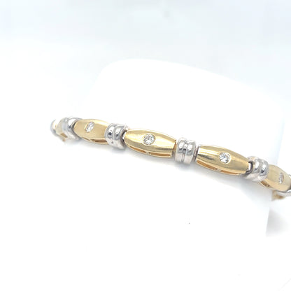 14KTT 7.5" 0.55CTW DIAMOND BRACELET VS2/G-H 18.2G