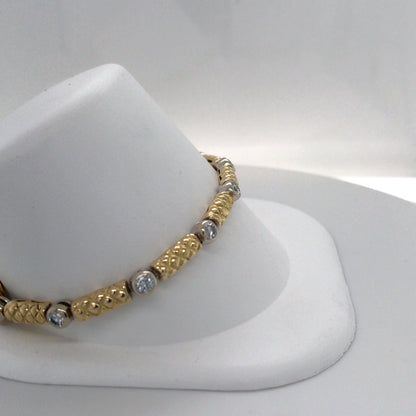 18KTT 7.5" 1.50CTW ROUND BRILLIANT BEZEL DIAMOND BRACELET SI/G-H 18.3G