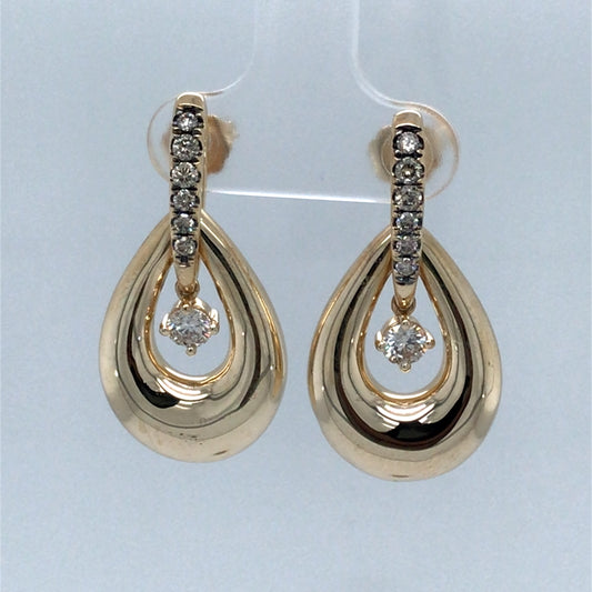 LEVIAN 14KY 0.60CTW CHOCOLATE-WHITE DIAMOND EARRINGS SI 7.2G-Fine Jewelry in Bradenton &amp; Lakewood Ranch, Fl. | Michael &amp; Co. Jewelers