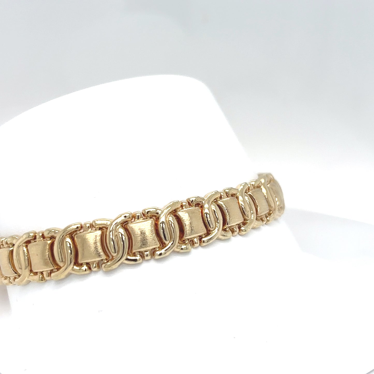 14KY 7.5" 9MM FANCY BRACELET 14.2G