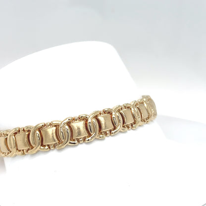14KY 7.5" 9MM FANCY BRACELET 14.2G