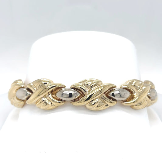 14K TWO-TONE 7.5" 13.5MM FANCY BRACELET 22.7G-Fine Jewelry in Bradenton &amp; Lakewood Ranch, Fl. | Michael &amp; Co. Jewelers