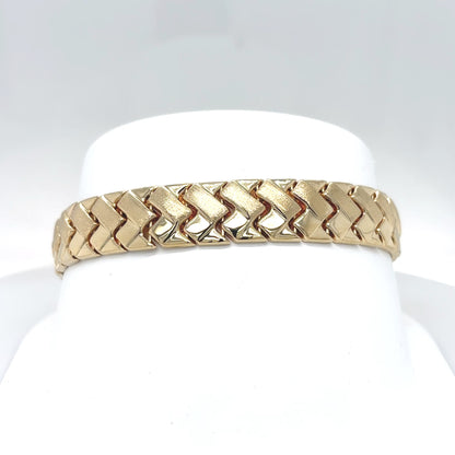 14KY 7.25" 10MM WOVEN FASHION BRACELET 15.3G