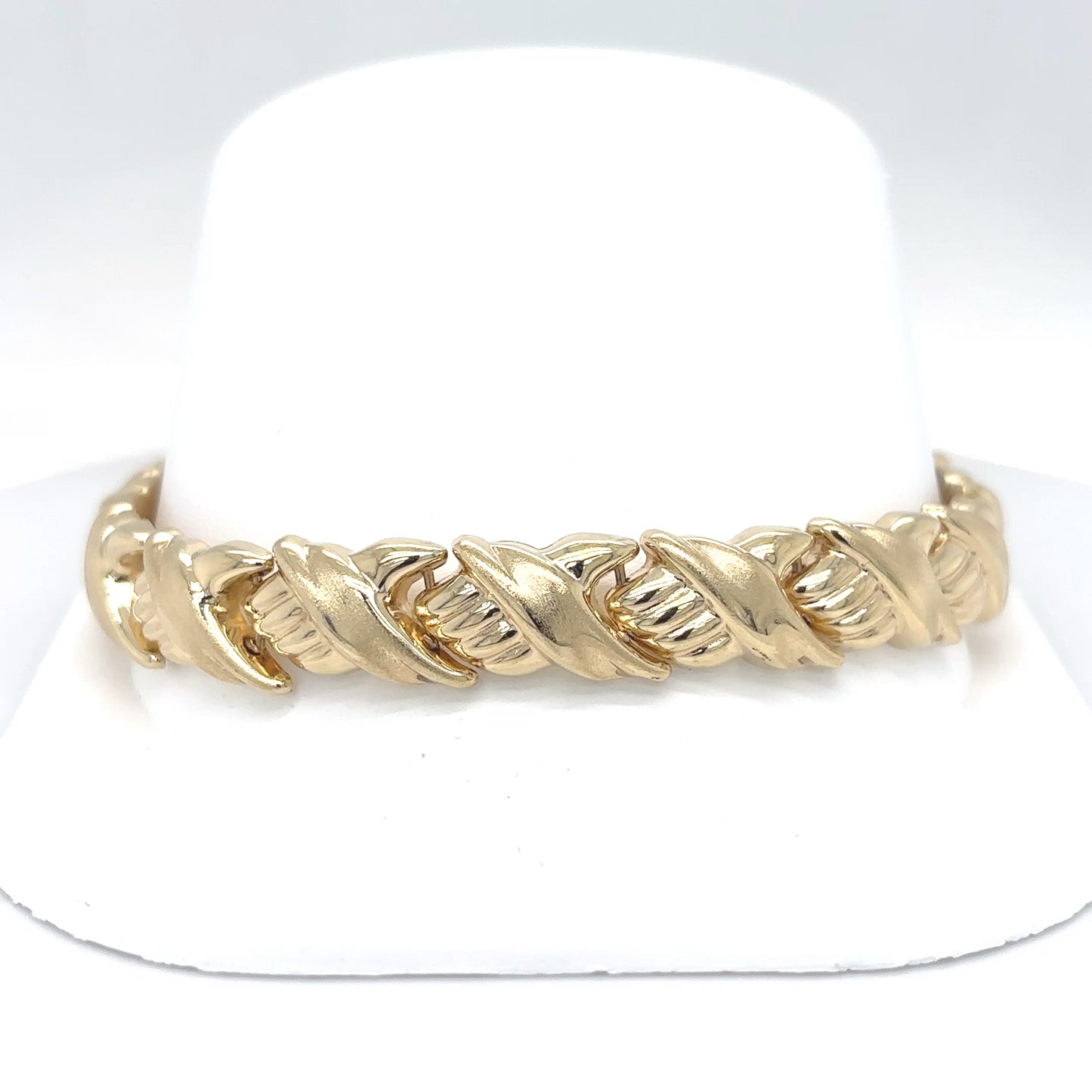 14KY 8" 9.5MM FASHION BRACELET 16.3G