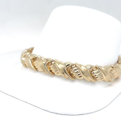 14KY 8" 9.5MM FASHION BRACELET 16.3G