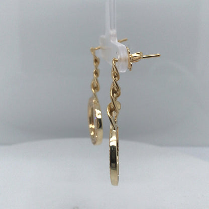 18KY 0.50CTW LINK DIAMOND CIRCLE EARRINGS VS/F-G 11.2G