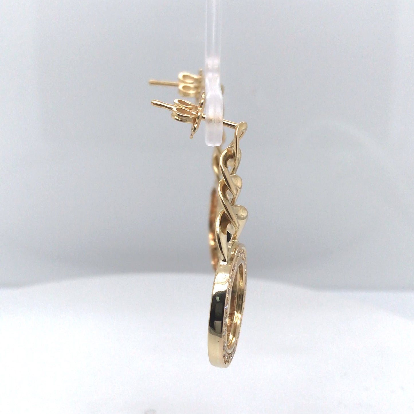 18KY 0.50CTW LINK DIAMOND CIRCLE EARRINGS VS/F-G 11.2G