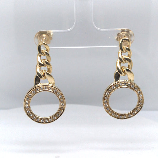 18KY 0.50CTW LINK DIAMOND CIRCLE EARRINGS VS/F-G 11.2G-Fine Jewelry in Bradenton &amp; Lakewood Ranch, Fl. | Michael &amp; Co. Jewelers