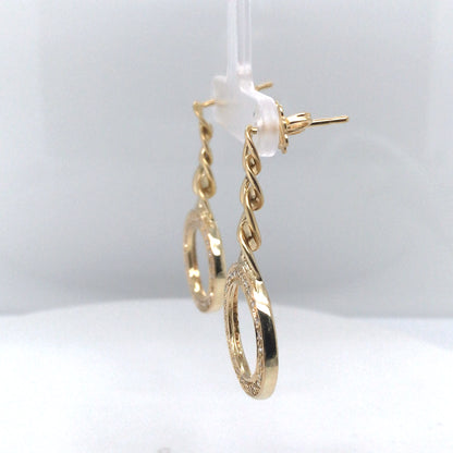 18KY 0.50CTW LINK DIAMOND CIRCLE EARRINGS VS/F-G 11.2G