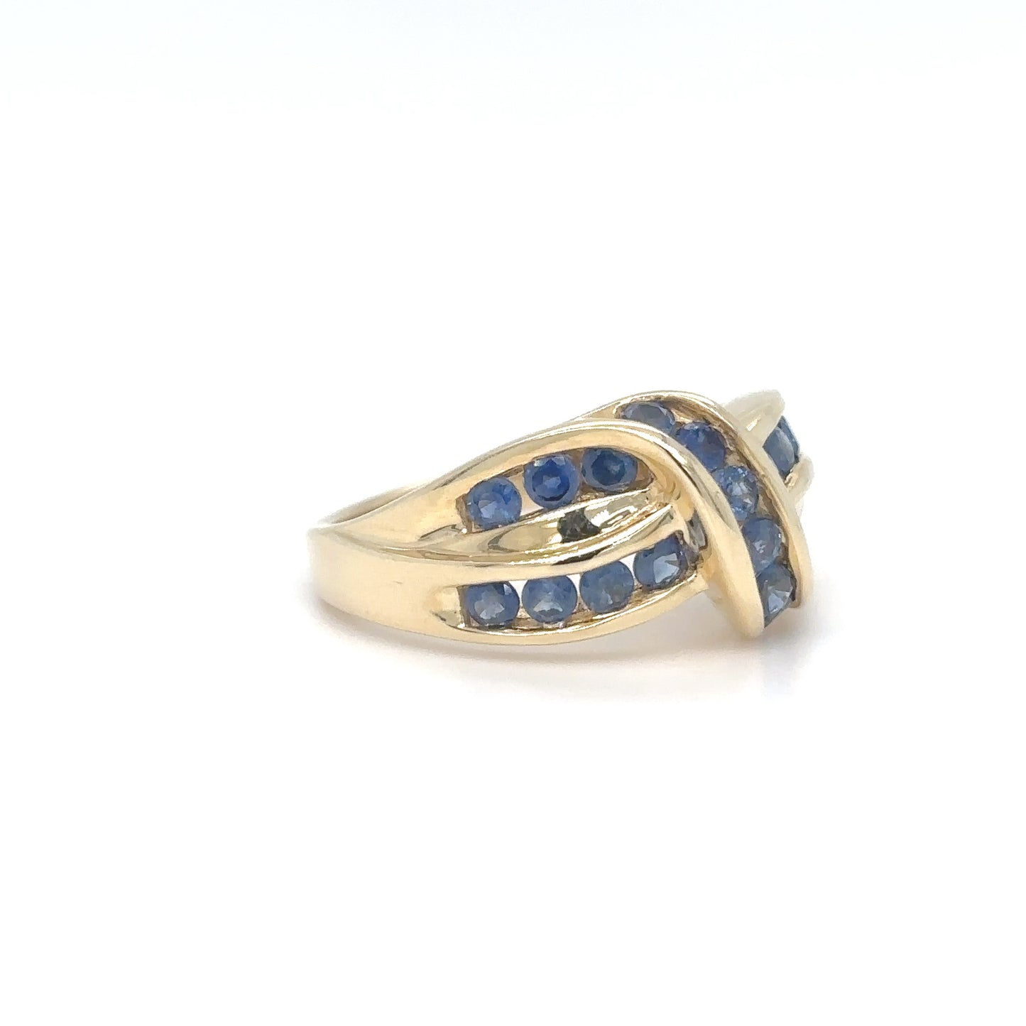 14KY 0.80CTW BLUE SAPPHIRE WOVEN BAND 5.5G