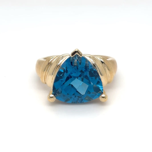 14KY 6.75CT TRILLION LONDON BLUE TOPAZ RING 5.8G-Fine Jewelry in Bradenton &amp; Lakewood Ranch, Fl. | Michael &amp; Co. Jewelers