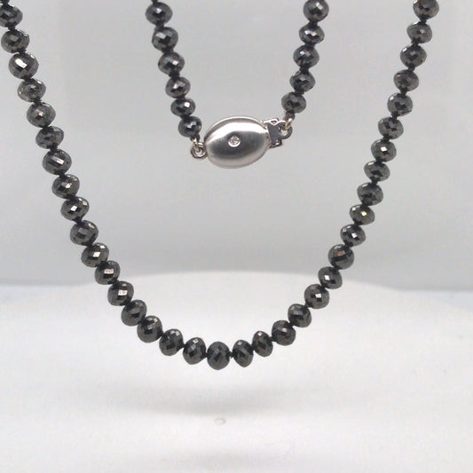 14KW 17" 52.67CTW BLACK DIAMOND BEAD NECKLACE-Fine Jewelry in Bradenton &amp; Lakewood Ranch, Fl. | Michael &amp; Co. Jewelers
