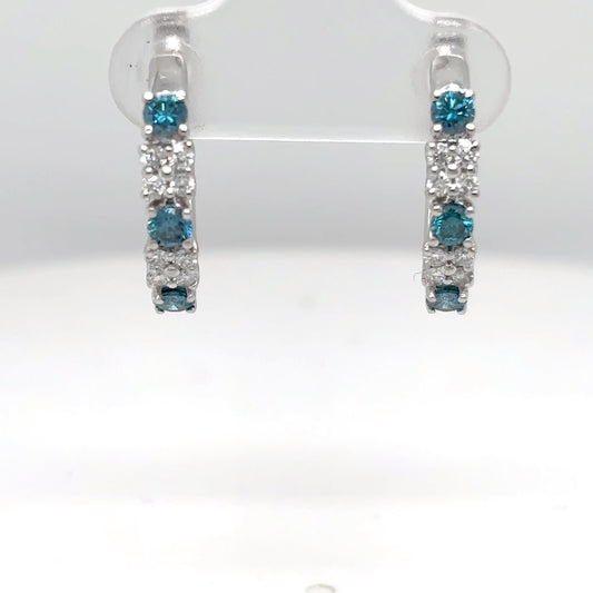14KW 0.52CTW ENHANCED BLUE-WHITE DIAMOND 17MM HOOP EARRINGS SI/G-H 3.0G-Fine Jewelry in Bradenton &amp; Lakewood Ranch, Fl. | Michael &amp; Co. Jewelers