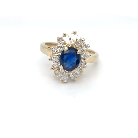 14KY 2.46CTW BLUE SAPPHIRE-DIAMOND RING "AAA" SI1/G 6.1G-Fine Jewelry in Bradenton &amp; Lakewood Ranch, Fl. | Michael &amp; Co. Jewelers