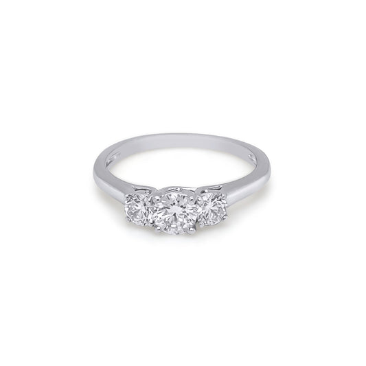 18KW 0.75CTW THREE ROUND BRILLIANT DIAMOND RING SI2/G-H 2.6G-Fine Jewelry in Bradenton &amp; Lakewood Ranch, Fl. | Michael &amp; Co. Jewelers
