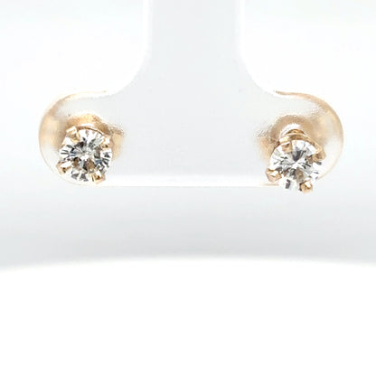 14KY 0.50CTW ROUND BRILLIANT DIAMOND SOLITAIRE EARRINGS I1/I-J