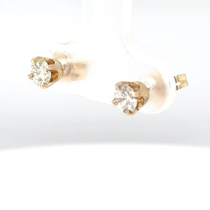 14KY 0.50CTW ROUND BRILLIANT DIAMOND SOLITAIRE EARRINGS I1/I-J