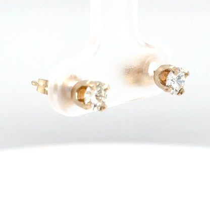 14KY 0.50CTW ROUND BRILLIANT DIAMOND SOLITAIRE EARRINGS I1/I-J