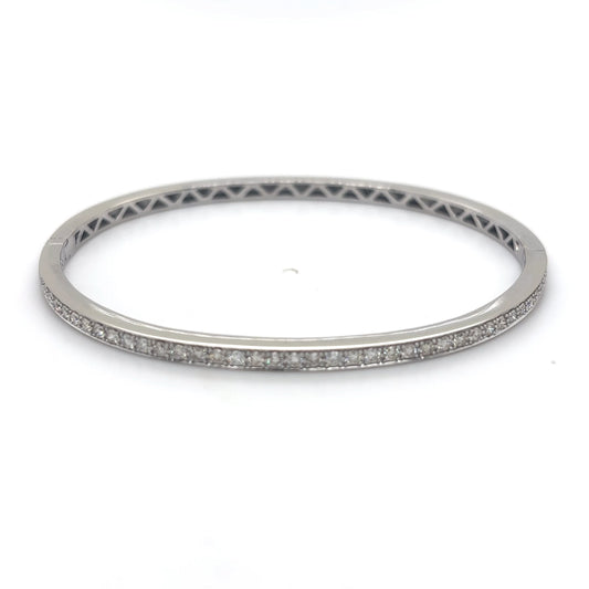 14KW 0.75CTW ROUND BRILLIANT DIAMOND BANGLE BRACELET SI1/I-J 10.5G-Fine Jewelry in Bradenton &amp; Lakewood Ranch, Fl. | Michael &amp; Co. Jewelers