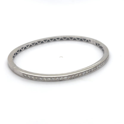 14KW 0.75CTW ROUND BRILLIANT DIAMOND BANGLE BRACELET SI1/I-J 10.5G