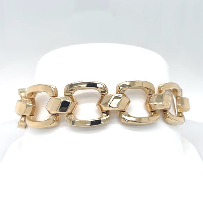14KY 7.5" 16MM FASHION SQUARE LINK BRACELET 18.8G