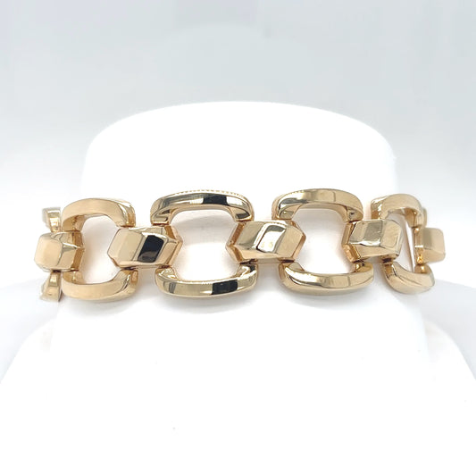 14KY 7.5" 16MM FASHION SQUARE LINK BRACELET 18.8G-Fine Jewelry in Bradenton &amp; Lakewood Ranch, Fl. | Michael &amp; Co. Jewelers