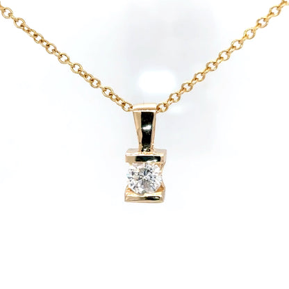 14KY 0.56CT ROUND BRILLIANT TENSION SET PENDANT I1/H-I 1.7G