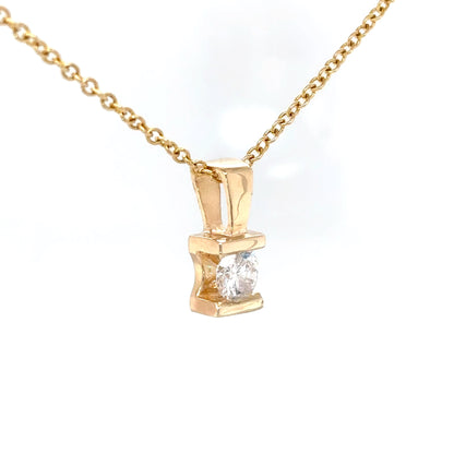 14KY 0.56CT ROUND BRILLIANT TENSION SET PENDANT I1/H-I 1.7G