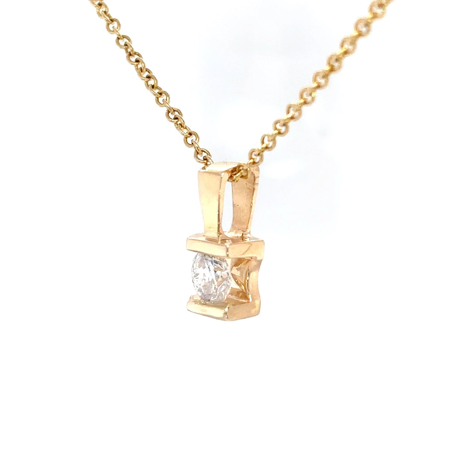 14KY 0.56CT ROUND BRILLIANT TENSION SET PENDANT I1/H-I 1.7G