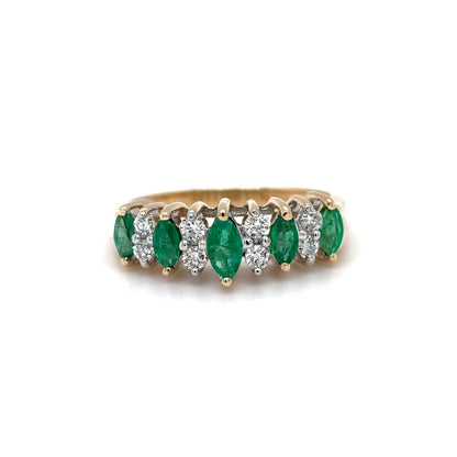 14KY 0.55CTW EMERALD-DIAMOND RING "AA" SI1/G-H 3.2G