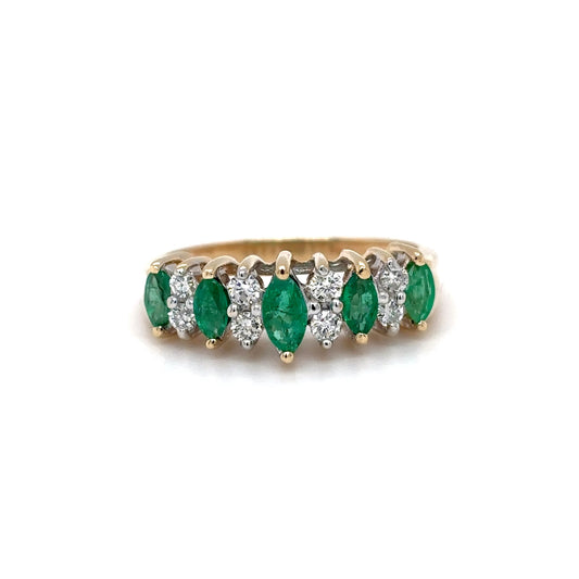 14KY 0.55CTW EMERALD-DIAMOND RING "AA" SI1/G-H 3.2G-Fine Jewelry in Bradenton &amp; Lakewood Ranch, Fl. | Michael &amp; Co. Jewelers