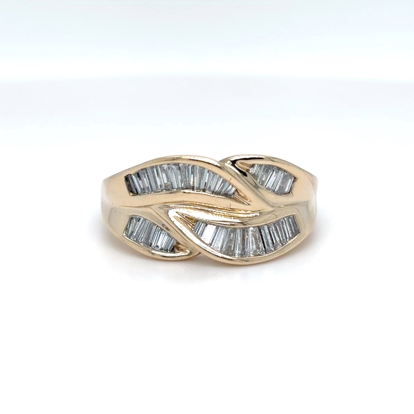 14KY 1.00CTW BAGUETTE DIAMOND FASHION RING SI/G-H 4.4G