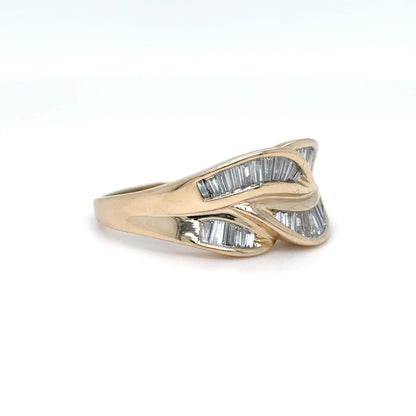 14KY 1.00CTW BAGUETTE DIAMOND FASHION RING SI/G-H 4.4G
