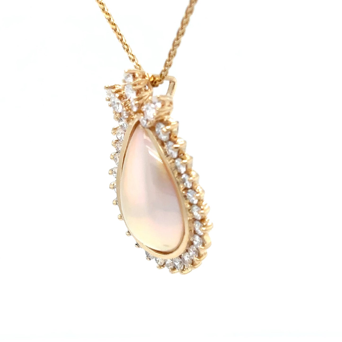 14KY 20X12MM MABE PEARL-1.00CTW DIAMOND PENDANT VS/G-H 3.0G