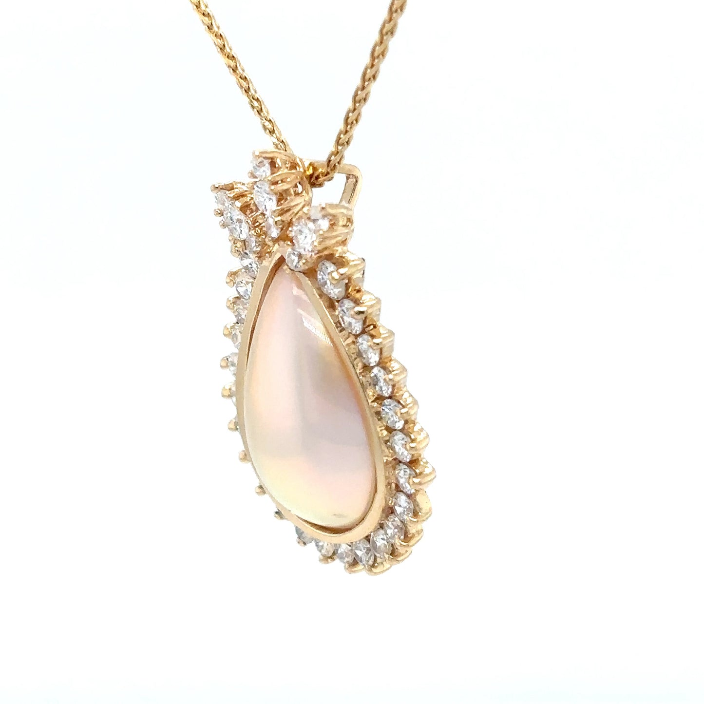 14KY 20X12MM MABE PEARL-1.00CTW DIAMOND PENDANT VS/G-H 3.0G