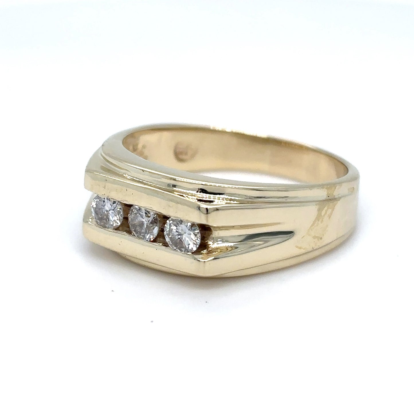 14KY 0.50CTW THREE DIAMND RING SI2/G-H 8.9G