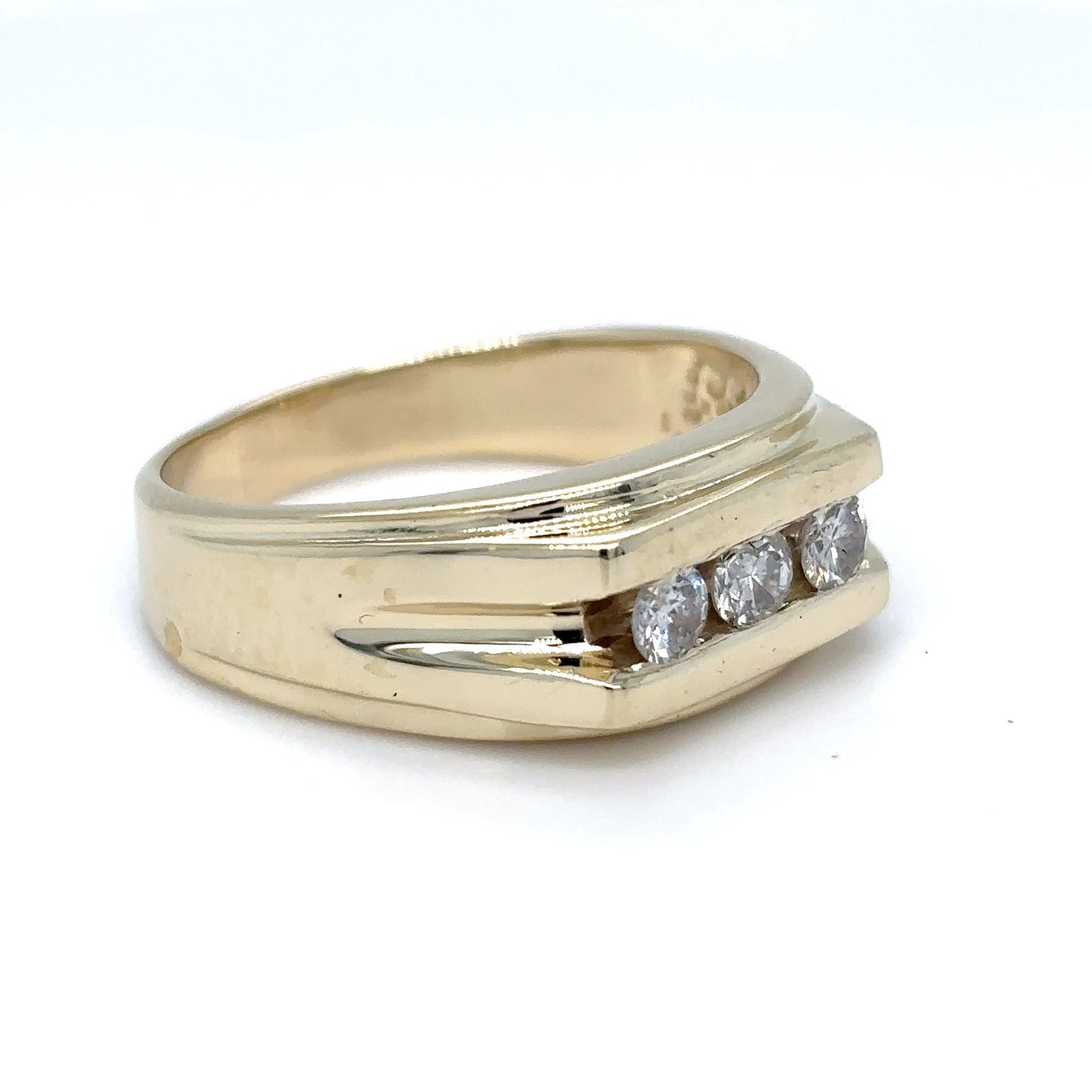 14KY 0.50CTW THREE DIAMND RING SI2/G-H 8.9G
