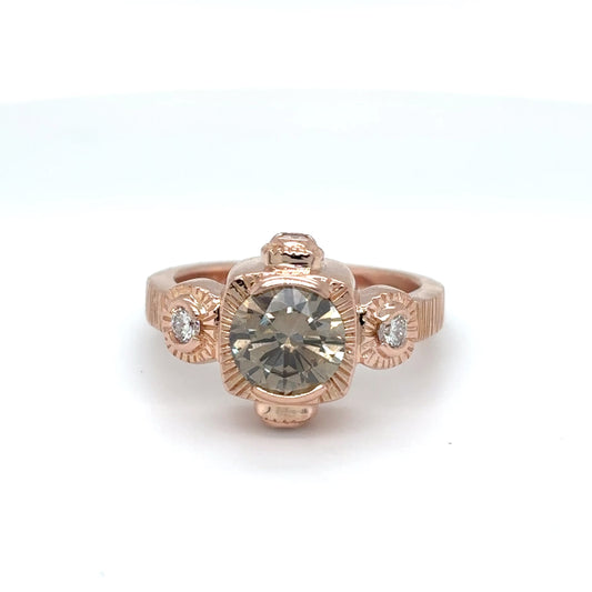 14KR 1.59CTW CHOCOLATE-WHITE DIAMOND RING I1/FDYB