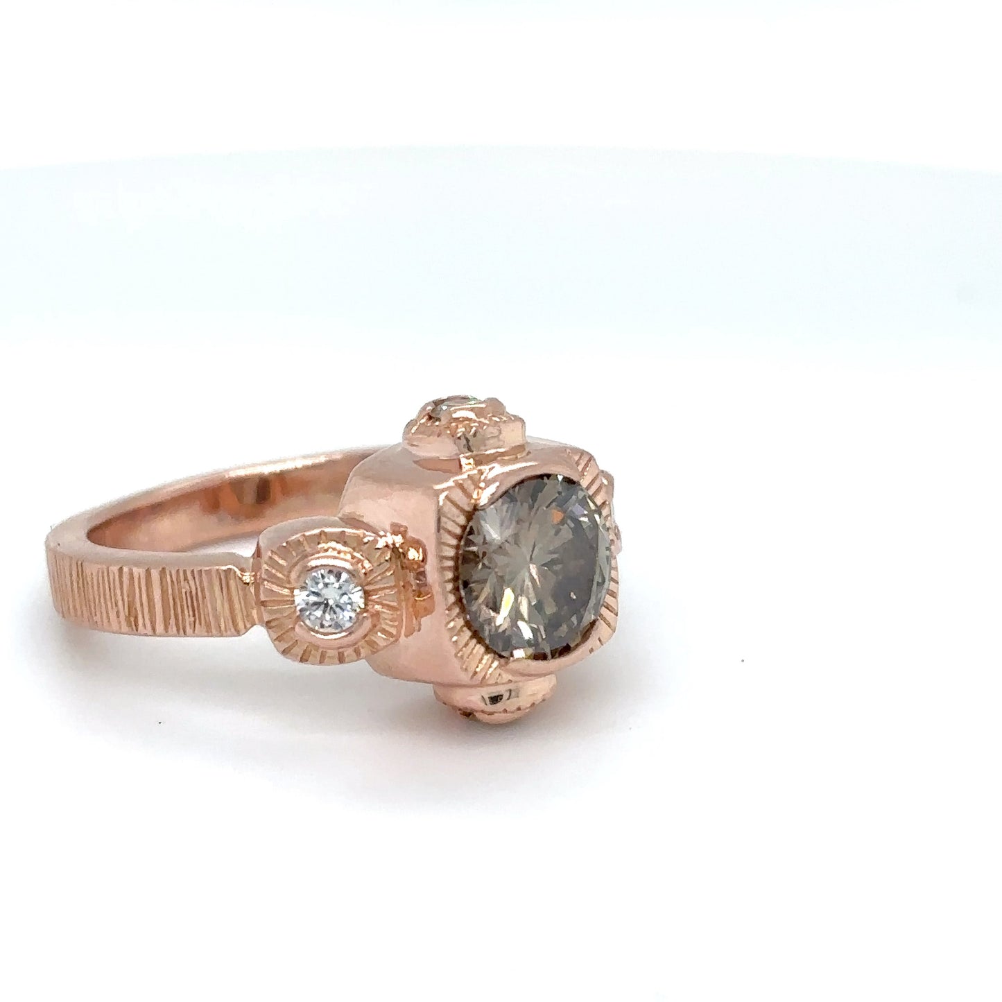 14KR 1.59CTW CHOCOLATE-WHITE DIAMOND RING I1/FDYB