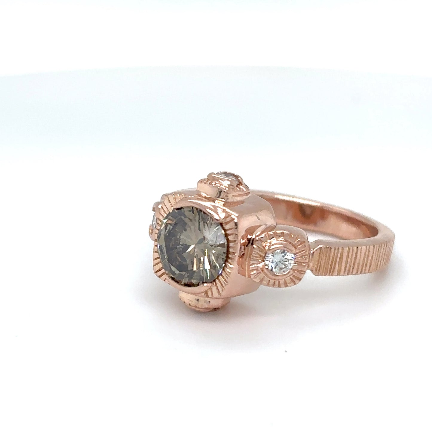 14KR 1.59CTW CHOCOLATE-WHITE DIAMOND RING I1/FDYB