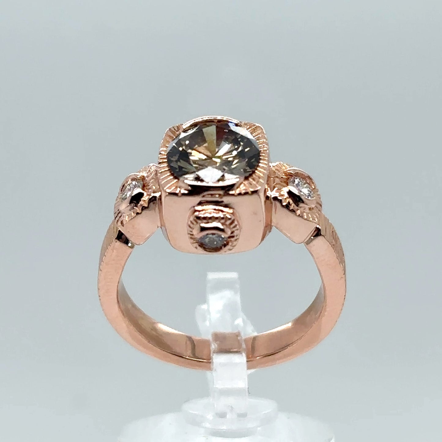 14KR 1.59CTW CHOCOLATE-WHITE DIAMOND RING I1/FDYB