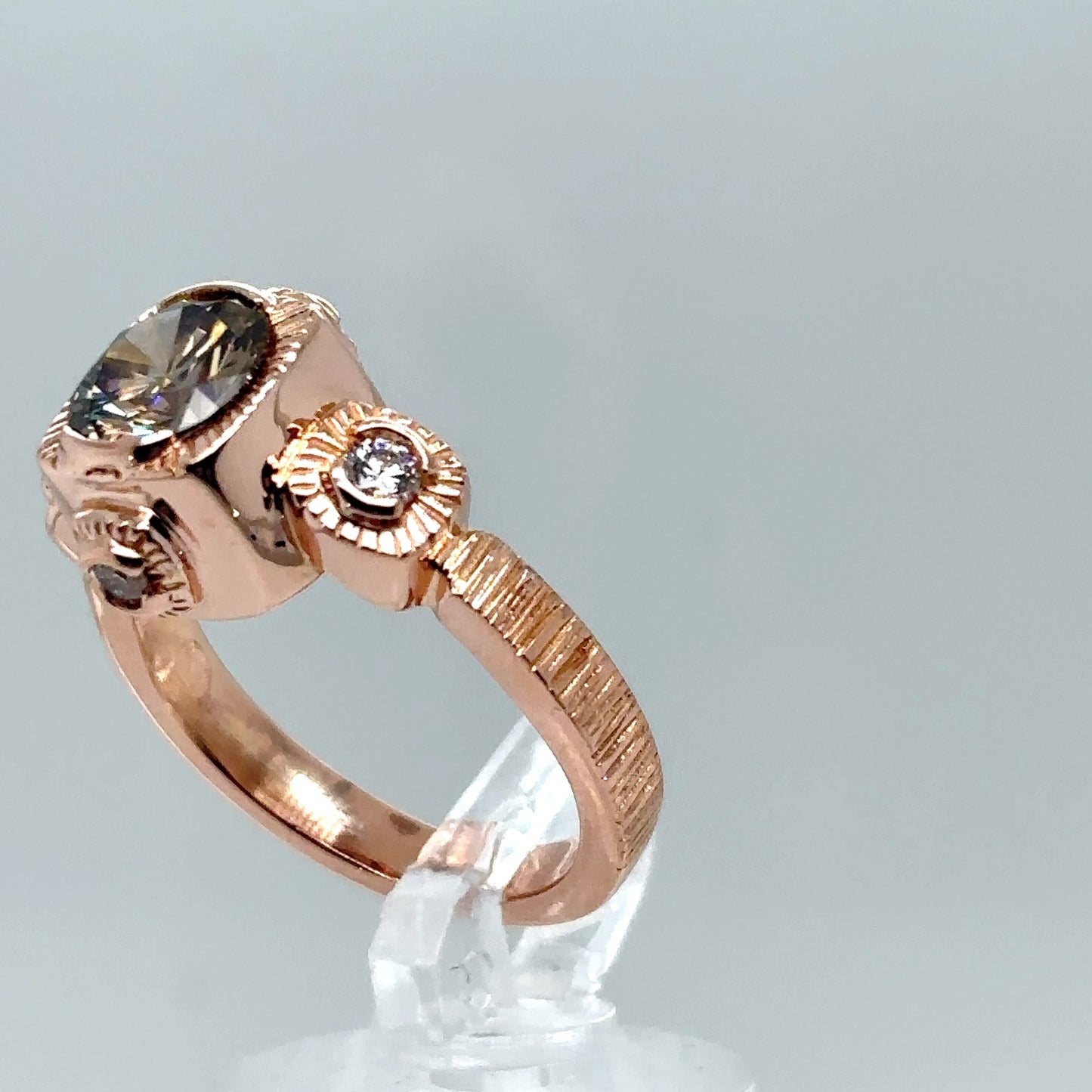 14KR 1.59CTW CHOCOLATE-WHITE DIAMOND RING I1/FDYB