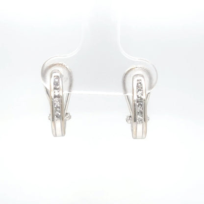 14KW 0.20CTW DIAMOND HOOP EARRINGS I1/H-I 2.6G