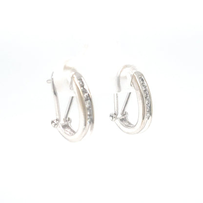 14KW 0.20CTW DIAMOND HOOP EARRINGS I1/H-I 2.6G