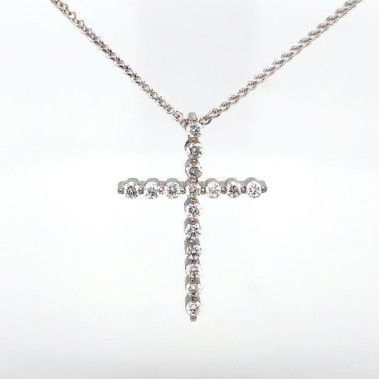 14KW 0.32CTW ROUND DIAMOND CROSS PENDANT VS2/F-G 1.3G-Fine Jewelry in Bradenton &amp; Lakewood Ranch, Fl. | Michael &amp; Co. Jewelers
