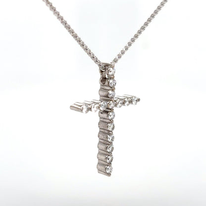 14KW 0.32CTW ROUND DIAMOND CROSS PENDANT VS2/F-G 1.3G