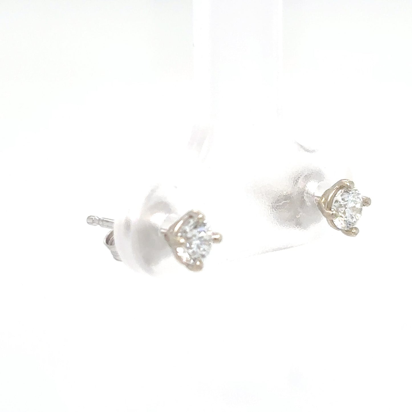 14KW 0.36CTW ROUND DIAMOND SOLITAIRE MARTINI EARRINGS SI/G-H