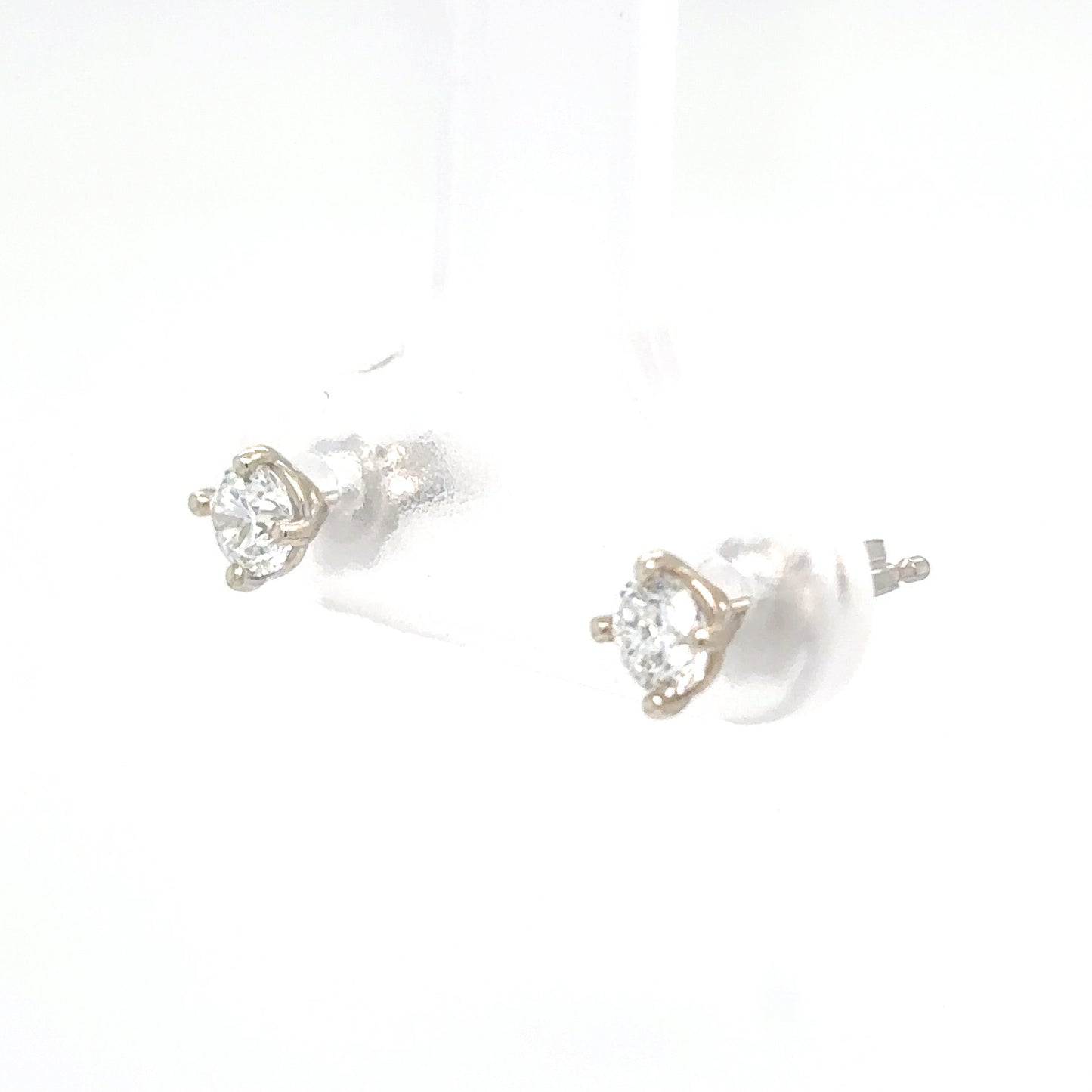 14KW 0.36CTW ROUND DIAMOND SOLITAIRE MARTINI EARRINGS SI/G-H