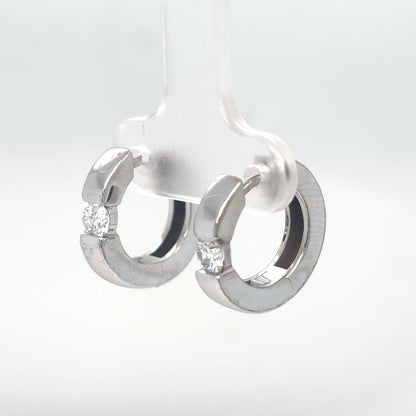 14KW 0.40CTW ROUND DIAMOND 15MM HOOP EARRINGS SI1/H 5.4G - Fine Jewelry in Bradenton Michael & Co. Jewelers