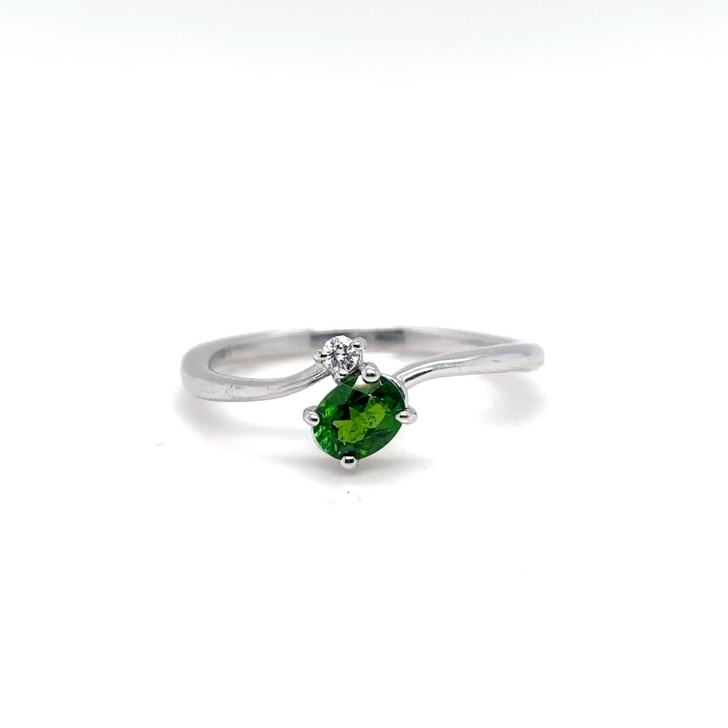 14KW 0.41CTW TSAVORITE GARNET-DIAMOND RING "AAA" VS/F-G 2.1G - Fine Jewelry in Bradenton Michael & Co. Jewelers